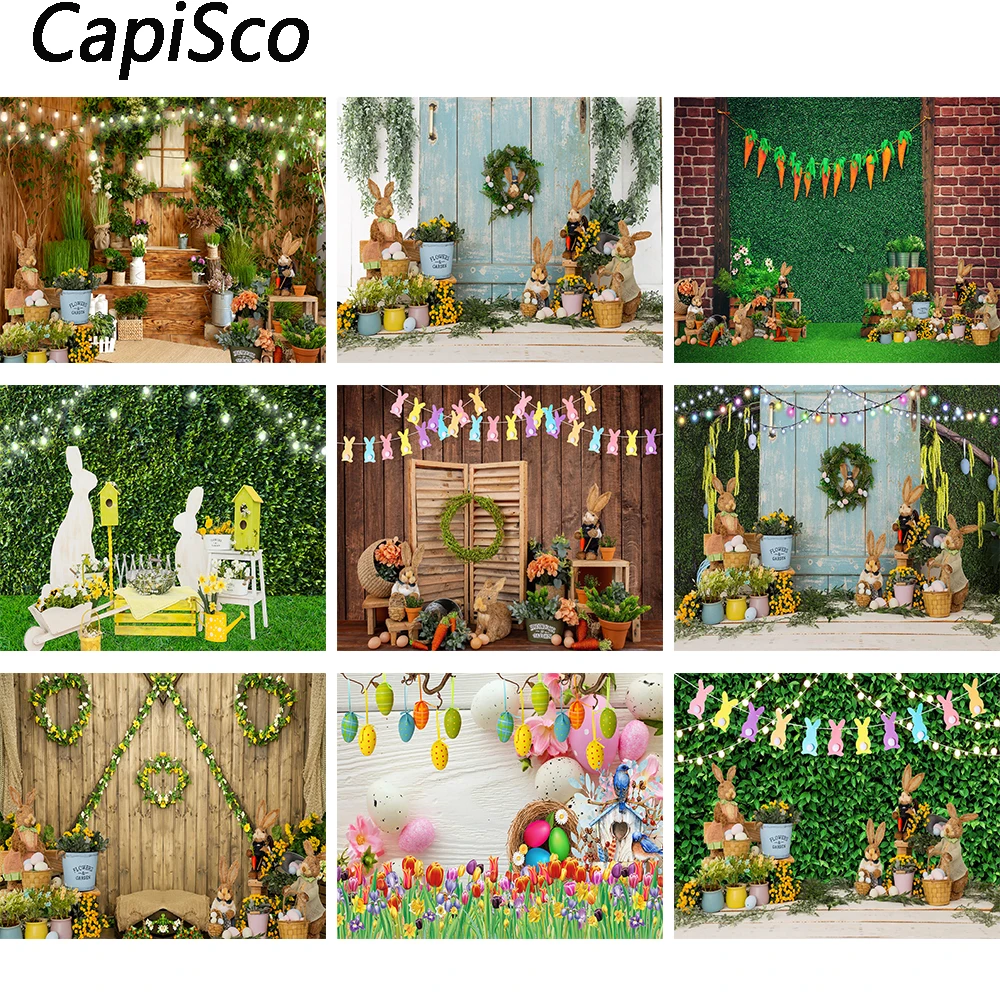 Пасхальные фоны для фотосъемки весенние цветы кролик яйца Новорожденный ребенок Портрет фон Декор реквизит для фотостудии