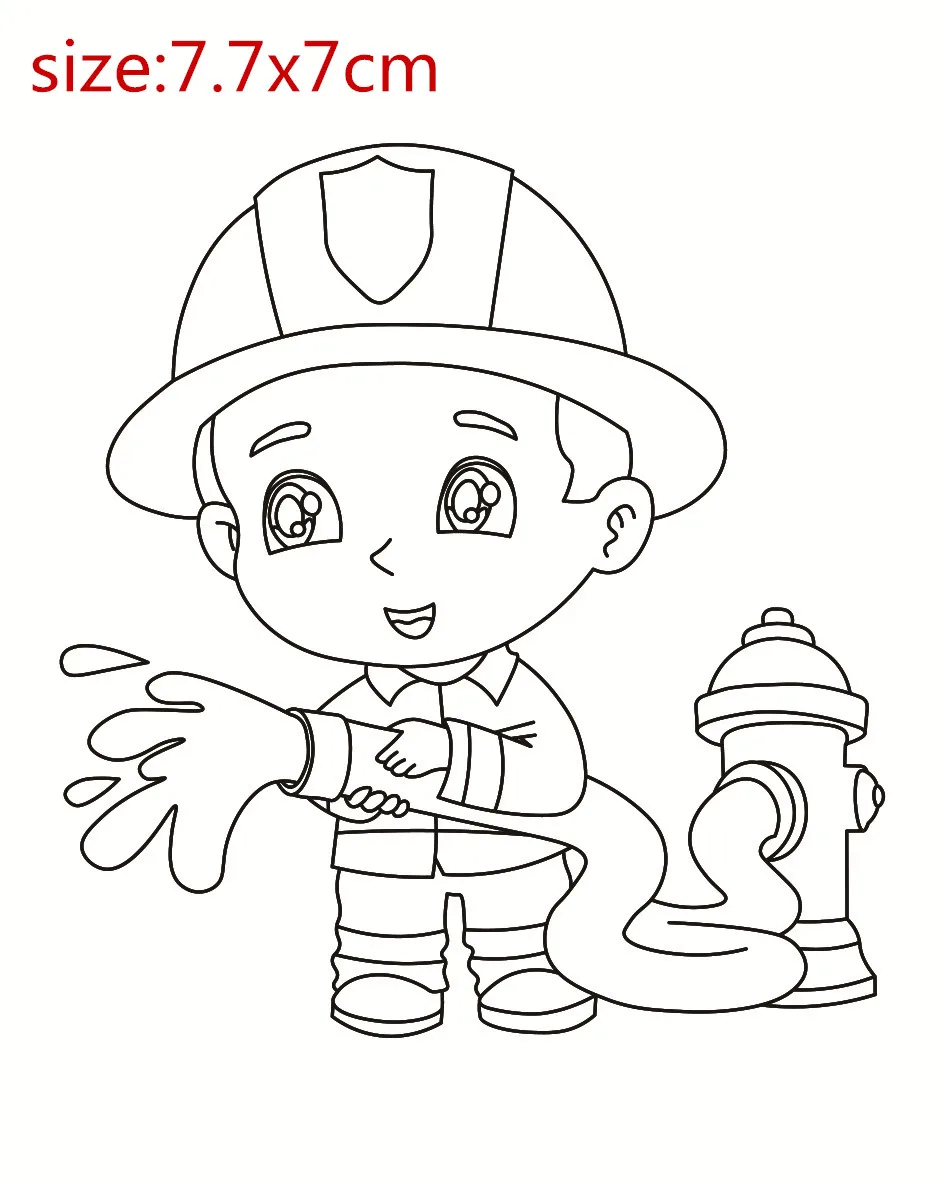 Fireman Boy Cartoon Pattern Stamp Scrapbooking Alphabet Stamp Embossing Craft Making Silicone Transparent Stamps Stickers