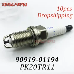 10pcs/lot 90919-01194 PK20TR11 Spark Plug For Toyota Camry Avalon Sienna Lexus ES300 90919 01194 PK20TR11 Drop Shipping