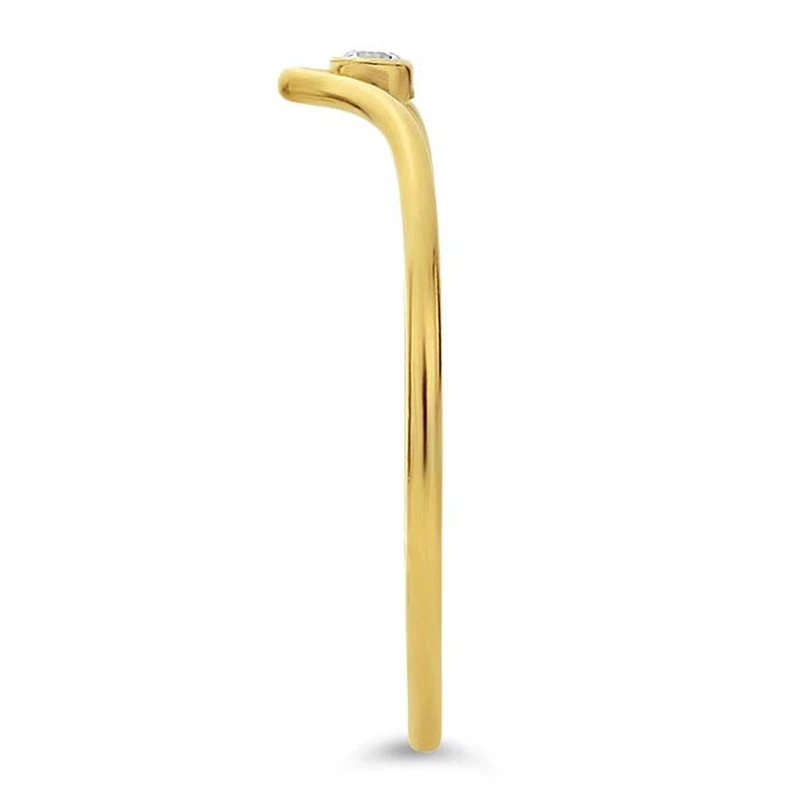 14K Gold Filled 2mm AAA Zircon Chevron Ring Boho Minimalist Knuckle Ring Gold Jewelry Anillos Mujer Gold Rings for Women