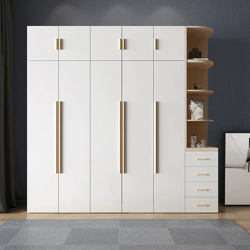 Whole Wardrobe Plate-Type Full Set of Assembled Furniture Simple Bedroom Five-Door Economical Wardrobe