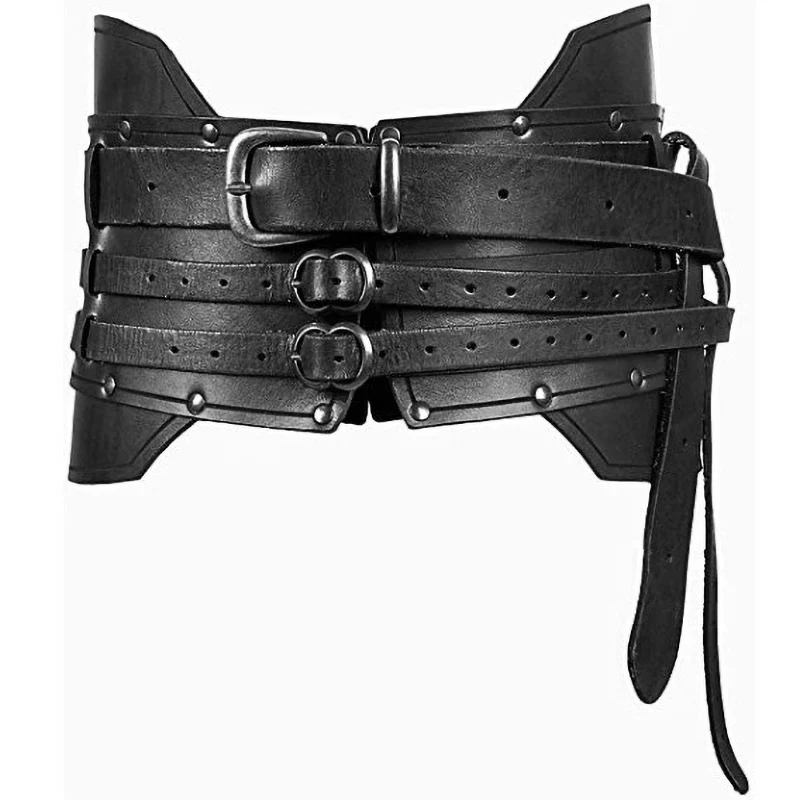 Middeleeuwse Brede Leren Armor Riem Steampunk Taille Kostuum Accessoire Vrouwen Mannen Viking Knight Antieke Tailleband Voor Larp Cosplay