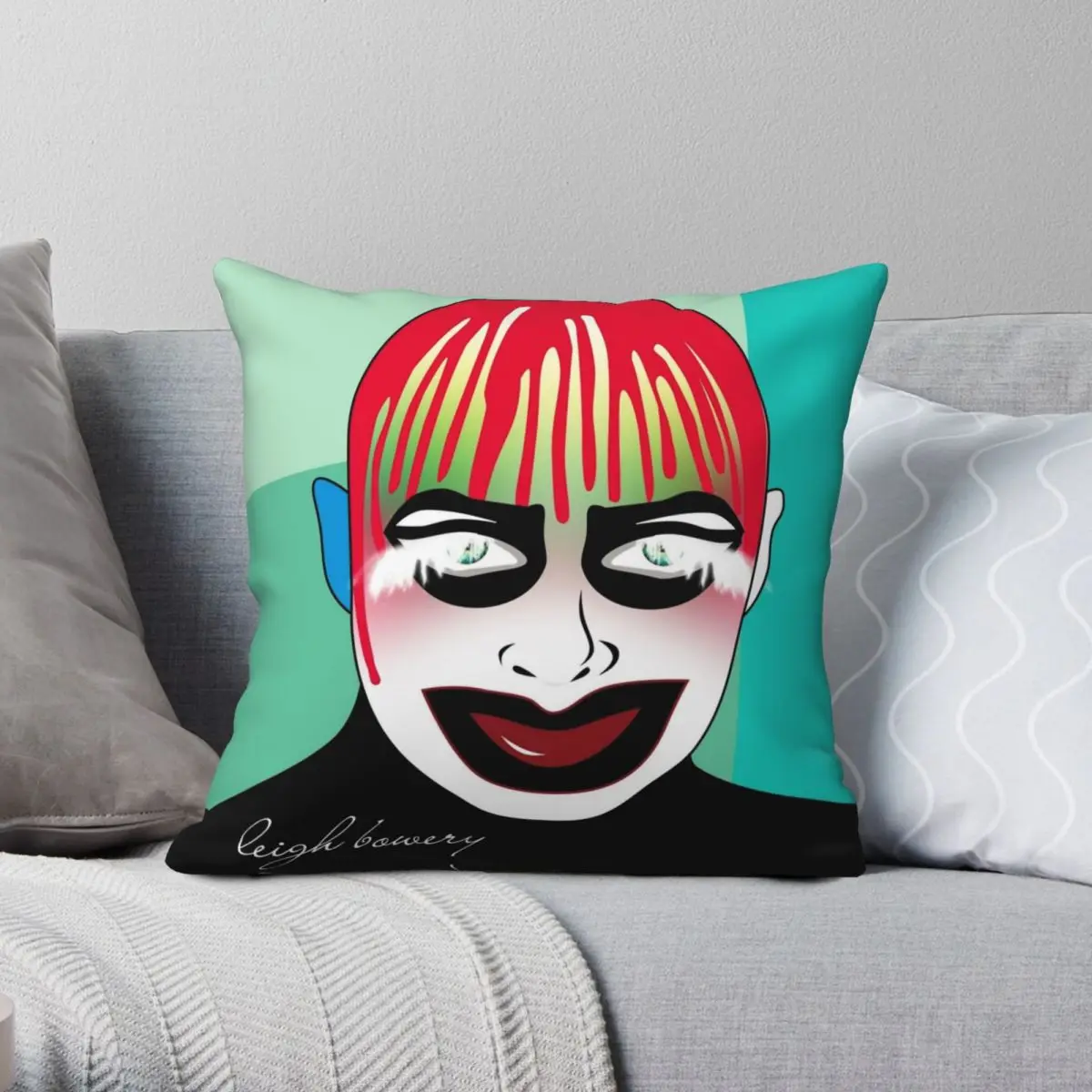 Leigh Bowery Pillowcase Polyester Linen Velvet Printed Zip Decorative Sofa Cushion Cover Wholesale