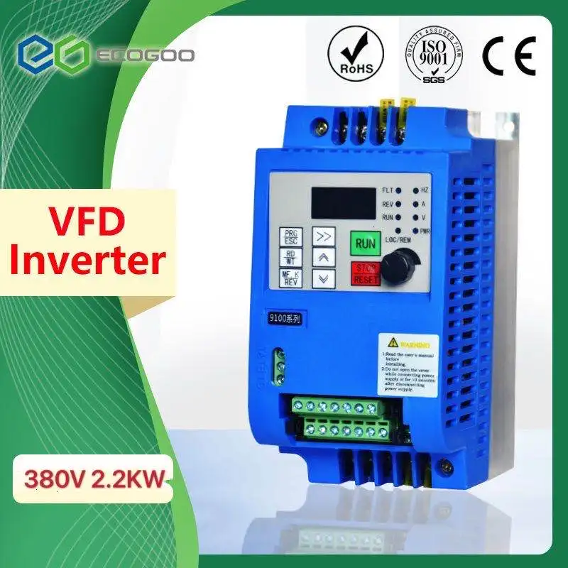 AC 380V 2.2KW three phase output VFD Frequency Converter for motor speed 50HZ 60HZ Adjustable frequency inverter