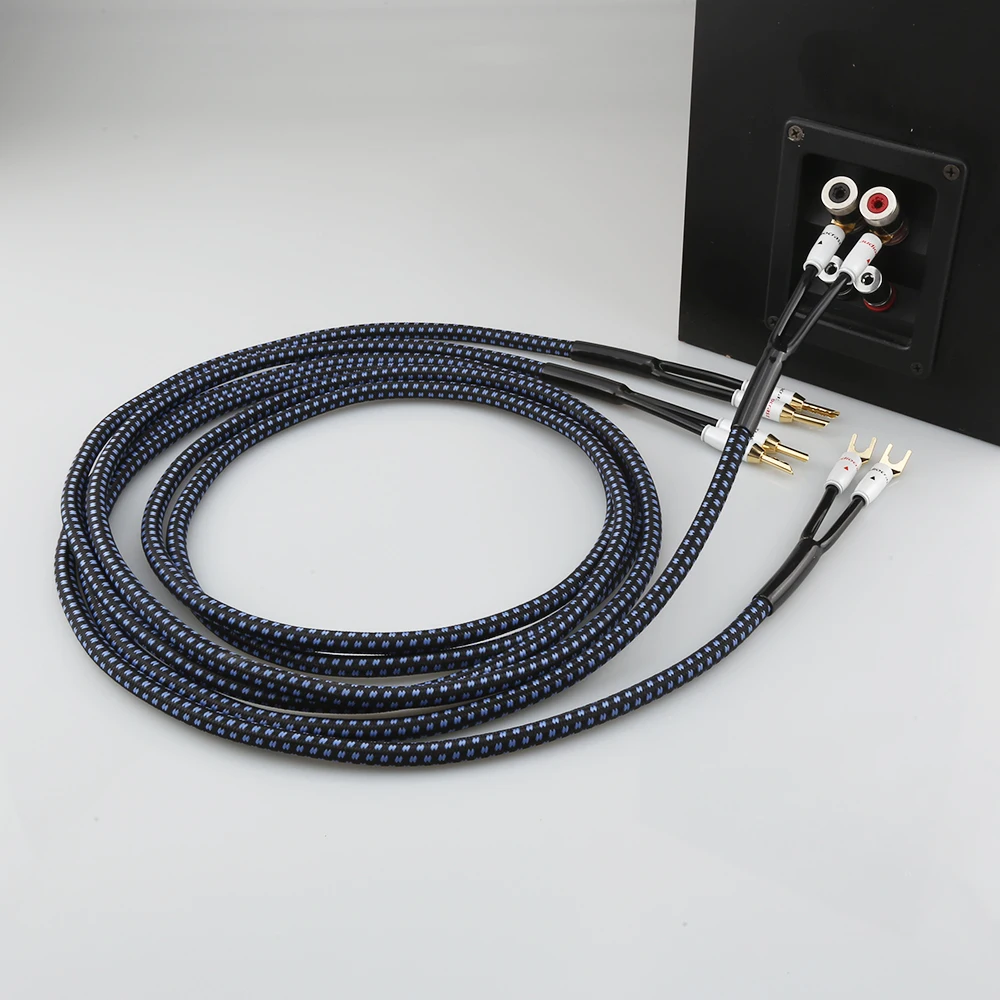 Ein Paar Audiocrast SP14 HIFI versilberte Lautsprecherkabel, hochwertiges OCC-Lautsprecherkabel für Hi-Fi-Systeme, Y-Stecker, Bananenstecker. – Detail 22