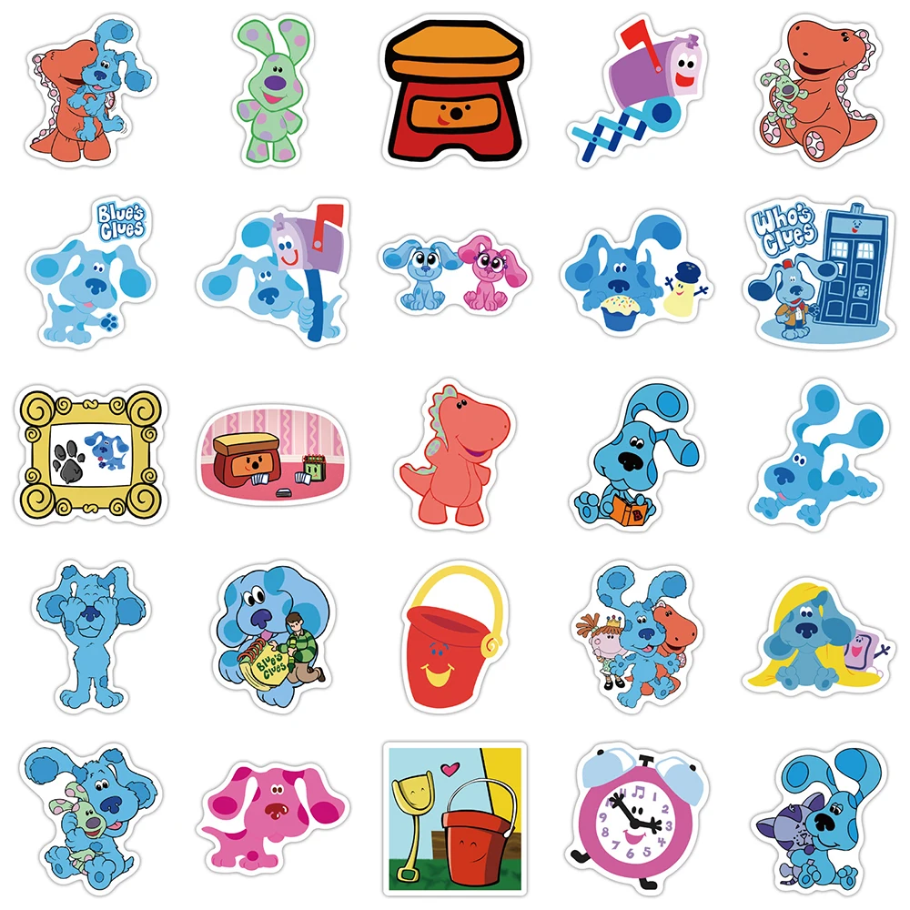 10/30/50pcs Blue‘s Clues Cute Cartoon Animal Stickers Decal Kids Toy DIY Laptop Guitar Luggage Bicycle Waterproof Anime Sticker