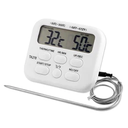 Digital Kitchen Thermometer Stainless Steel Probe Meat BBQ Food  Temperature Barbecue Cooking Tools Alarm TA278