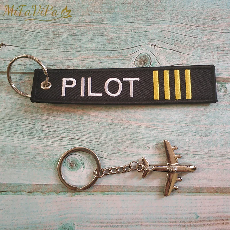 

MiFaViPa 10 Sets Flight Crew Pilot Keychains Christmas Gift Aircraft Key Chain with Metal Plane Keychain Fashion Trinket Set