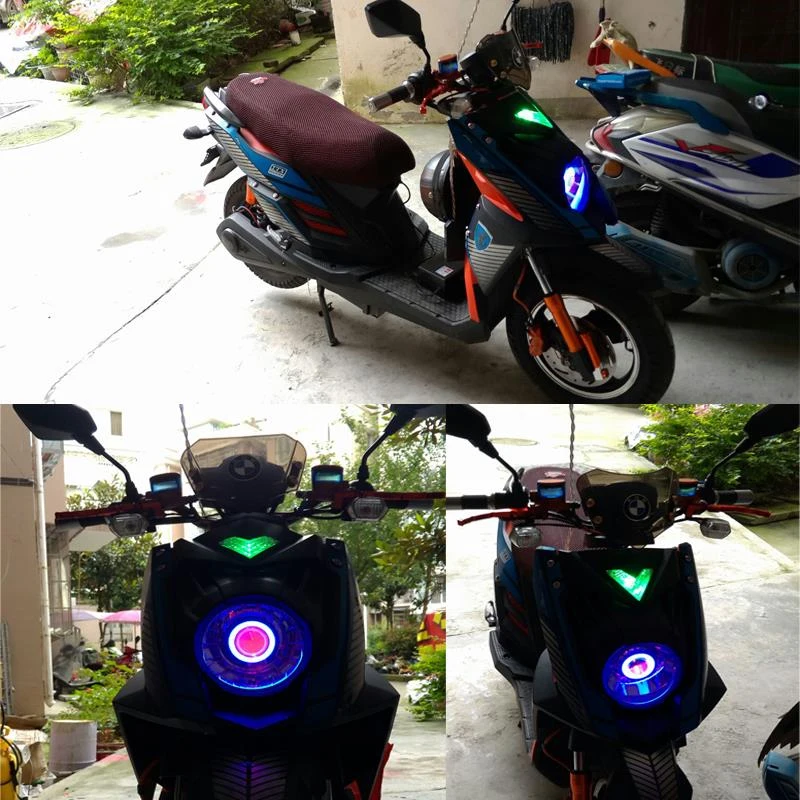 High Brightness U13 10w motorcycles Angel Eyes Square LED bulb Moto Projector Headlights