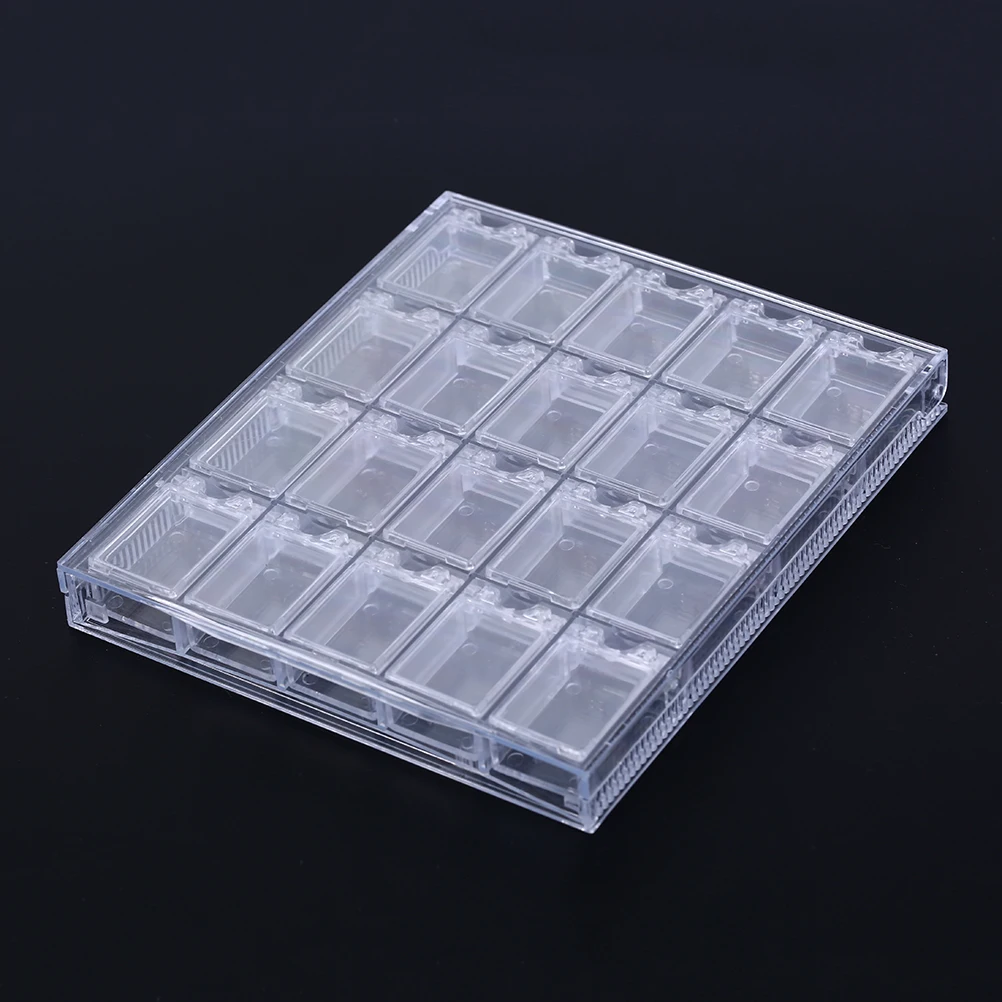 

Clear Acrylic Empty Storage Box Strass Beads Jewelry Decoration Nail Art Display Removable Container Case 20 Grids