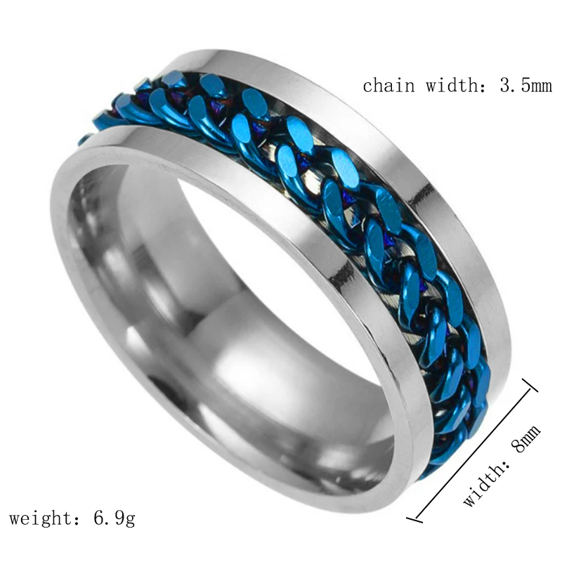 Diamon New Stainless Steel Inlaid Chain Ring Fashion Design Couple Lovers Man For Women Girl Christmas Birthday Jewelry Gift