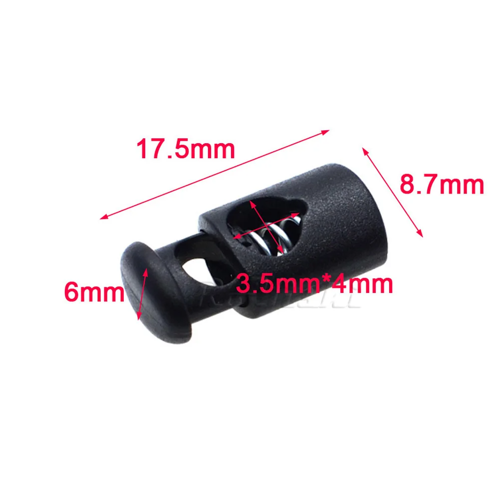 10pcs/pack Cord Lock Toggle Stopper Plastic Cord Buckle toggle clip  Garments / Backpack Accessories Black