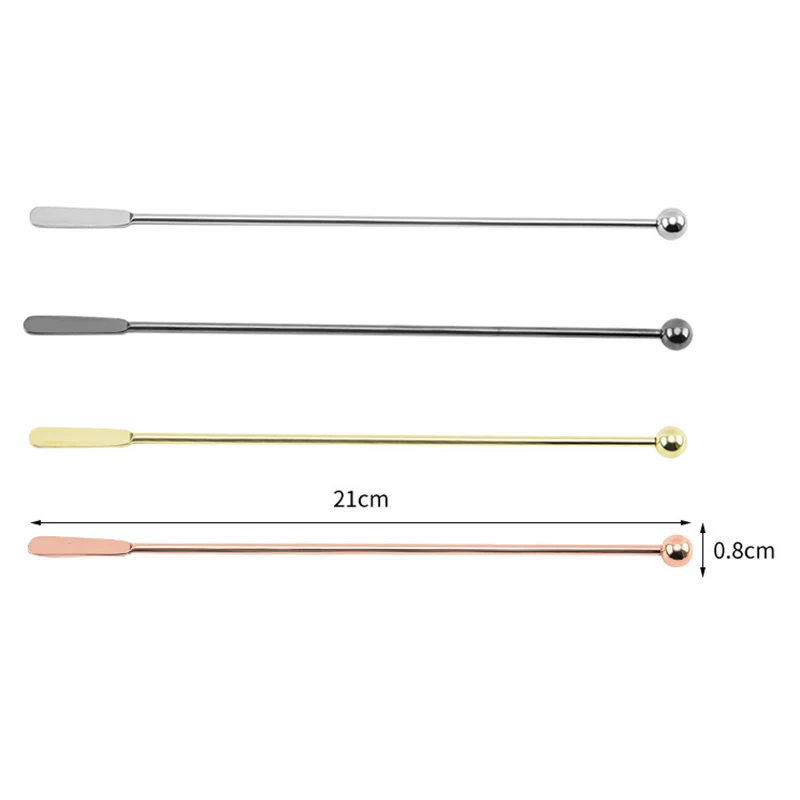 5Pcs 21cm Cocktail Stainless Steel Creative Mixing Sticks for Wedding Party Bar Cafe Swizzle Drill Glass Mixing Manual Rod