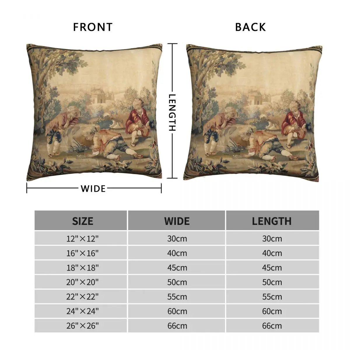 Aubusson Antique French Pillowcase Polyester Velvet Linen Printed Zipper Decor Sofa Seater Cushion Cover