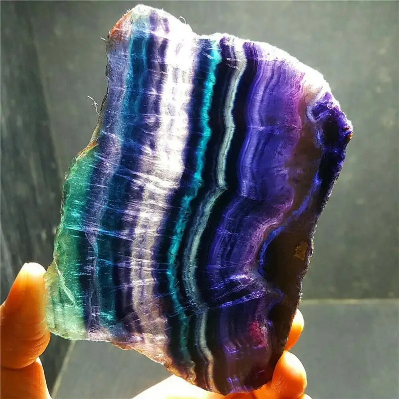 Rare Natural Colored Fluorite Polished Crystal Slices Heal