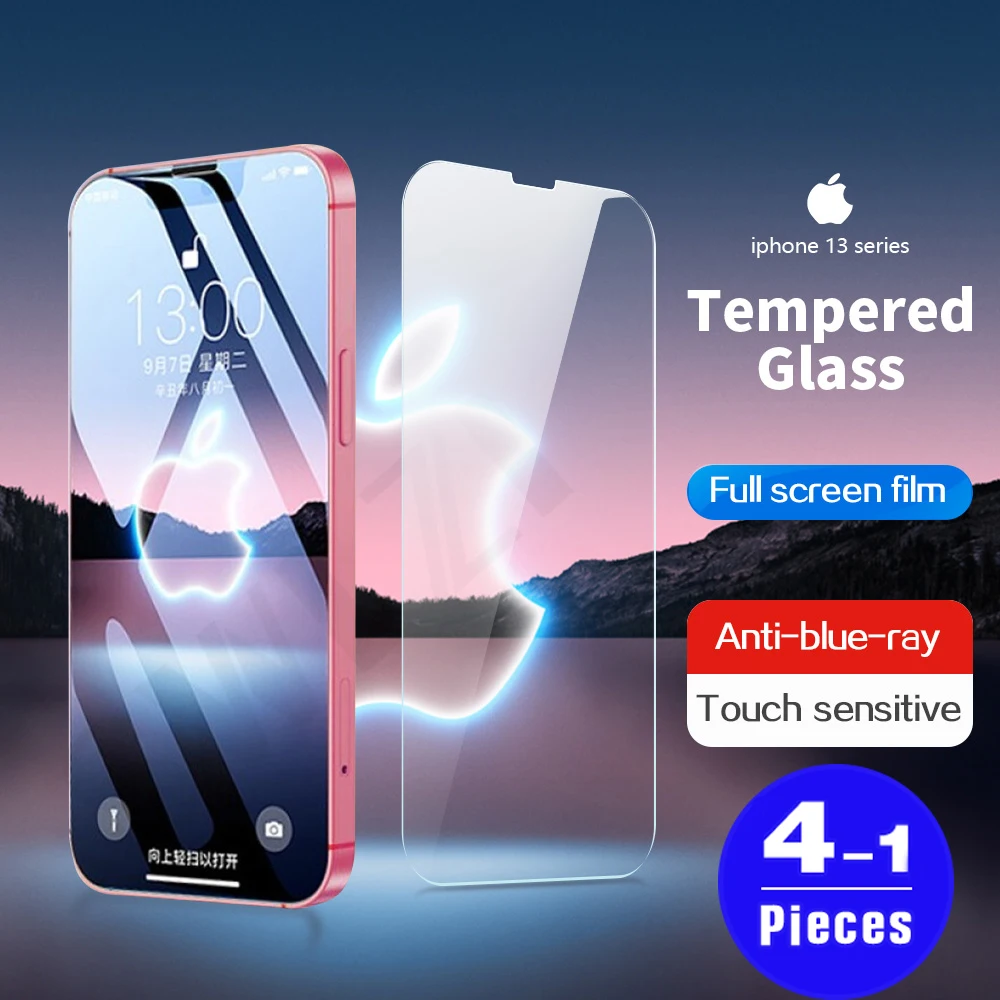 1-4 9H Kính Cường Lực Cho Iphone 13 12 11 Pro X XS Max Mini XR 8 7 SE 2020 6 6S 6S Plus Bảo Vệ Màn Hình Điện Thoại Bảo Vệ Bộ Phim