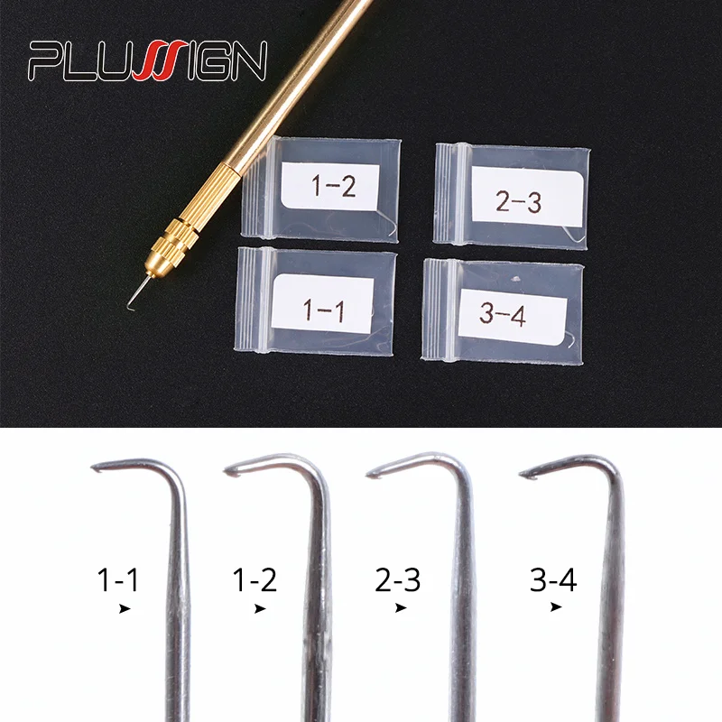 Plussign Wig Making Kit 1Pcs Bronze Ventilating Holder And 4 Pcs Different Ventilation Needles With Plastic Rustproof Packaging