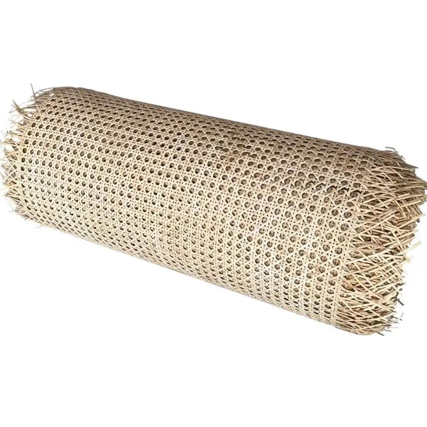 

50CM Width Indonesian Natural Rattan Cane Webbing Roll Indoor Furniture Decor Edging Rattan Material For Weaving Chairs Tables