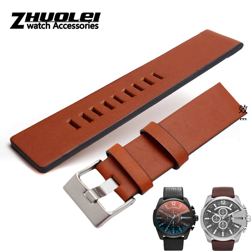 cow Leather strap for DIESEL watchband fit DZ7312 | DZ4323 | DZ7257 with stainless steel pin buckle strap24 26 27 28 30mm bands