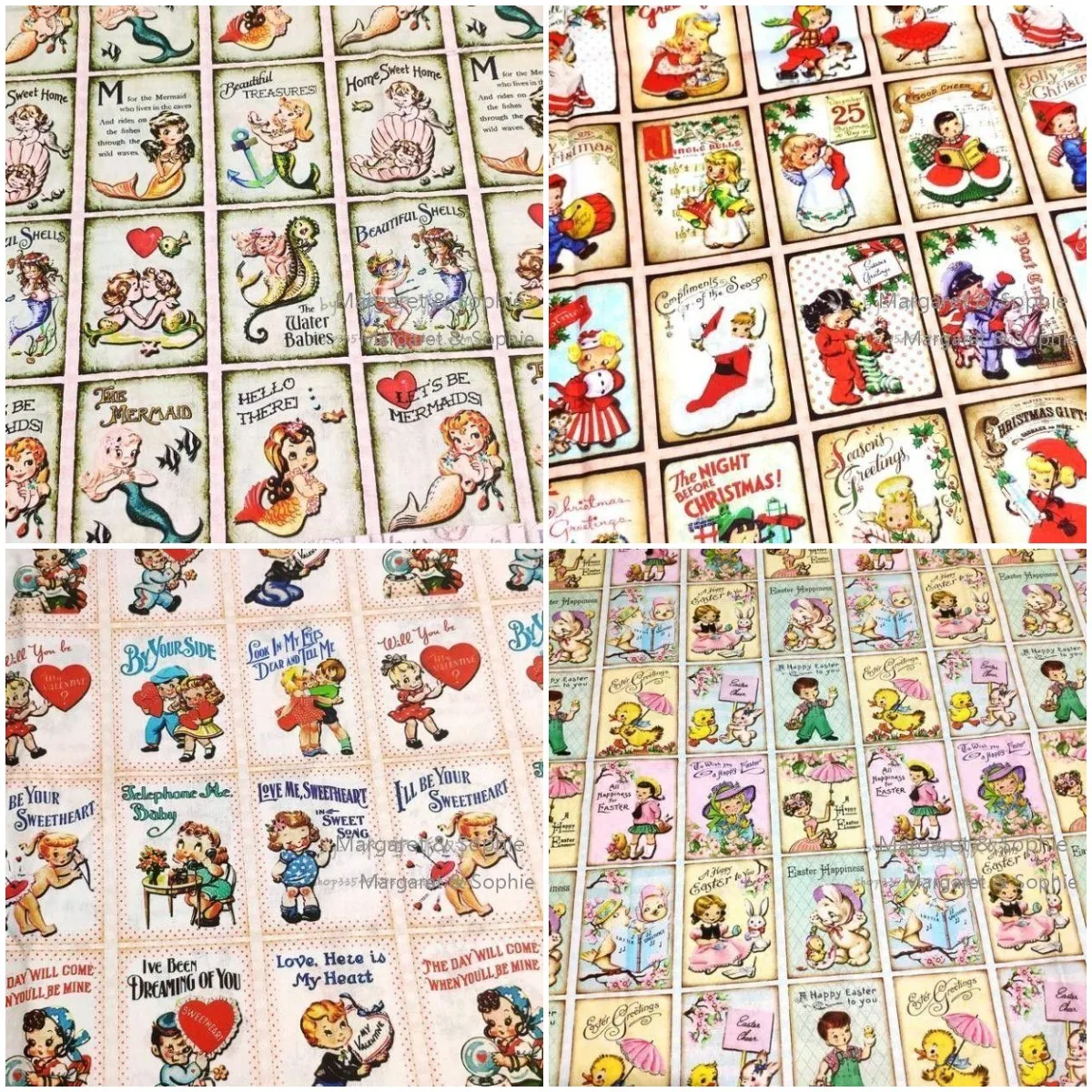 HOT Cartoon Girls Print Cotton Fabric By The Meter,DIY Quilting Needlework Patchwork Poplin Material,Sew Clothes Dress Fabrics