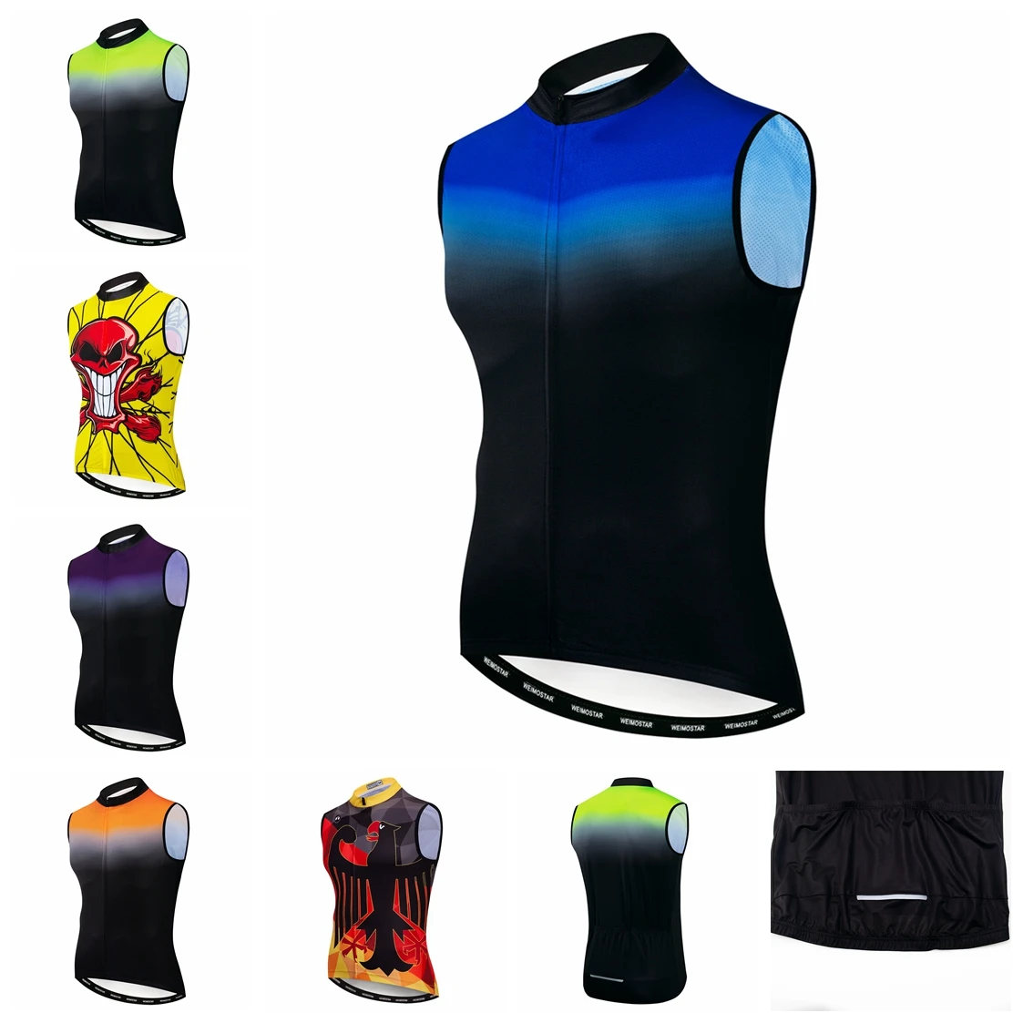 2021 Bike Sleeveless Cycling Jersey Men Mountain MTB Ropa Maillot Ciclismo Racing Bicycle Top Shirt Summer Riding Black Blue Red