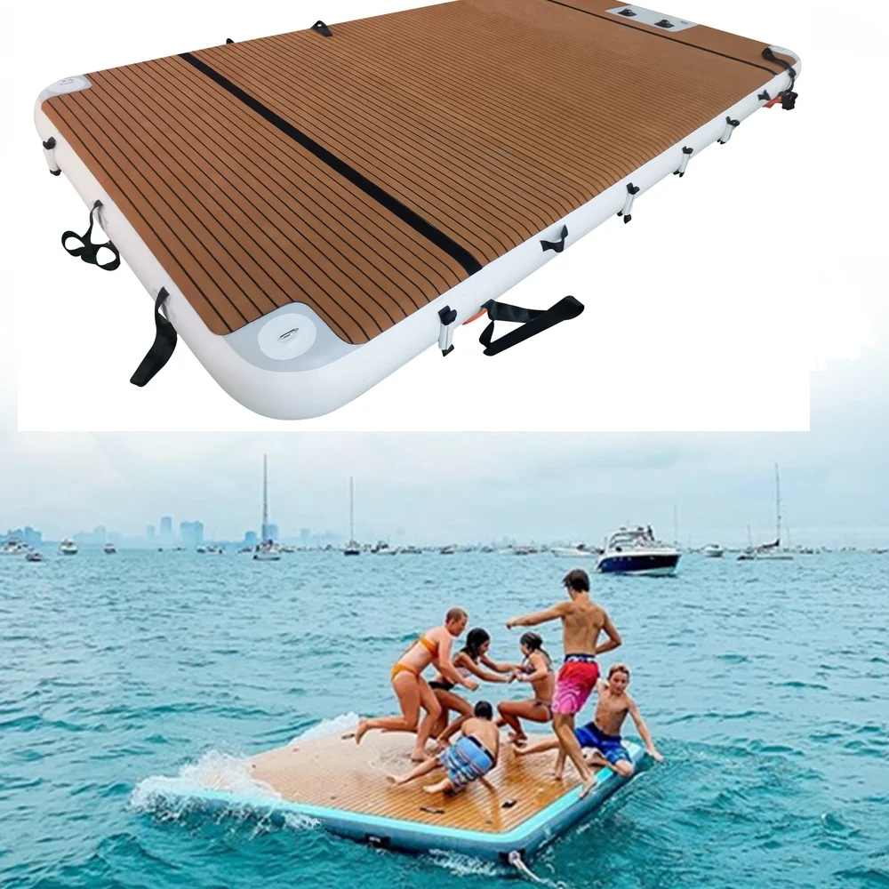  Inflatable Swimming Fishing Dock  Drop Stitch Swimming Platform Floating  Dock  For Boat  River