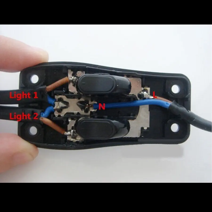 Duplex Double Control Switch Table Lamp Floor Light Push Button Switch AC110~250V 3A