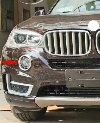 2PCS Chrome Front Fog Light Lamp Cover Trim  For BMW X5 F15 2014-2018 (NOT for M Sport Model)