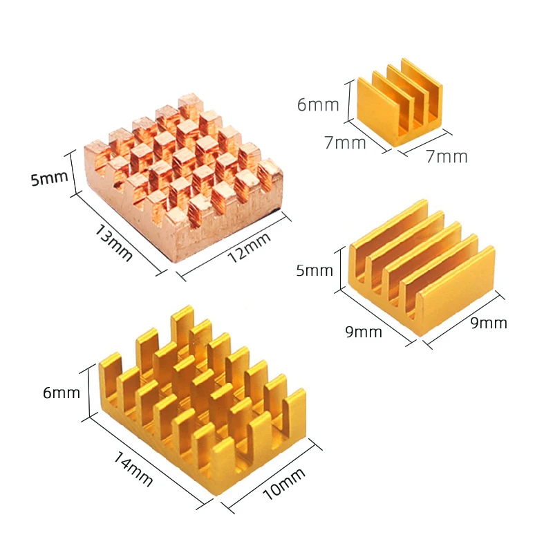 Raspberry Pi 4 Модель B алюминиевый радиатор серебристый черный золотой синий 4 шт. радиатор Мощный радиатор охлаждающий комплект радиаторов для RPi