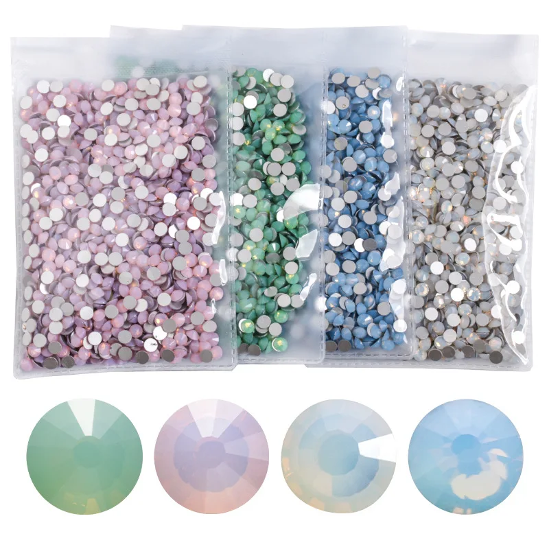 Crystal Colorful Opal Nail Art Rhinestone Decorations Glitter Gems 3D Manicure Accessory Tools