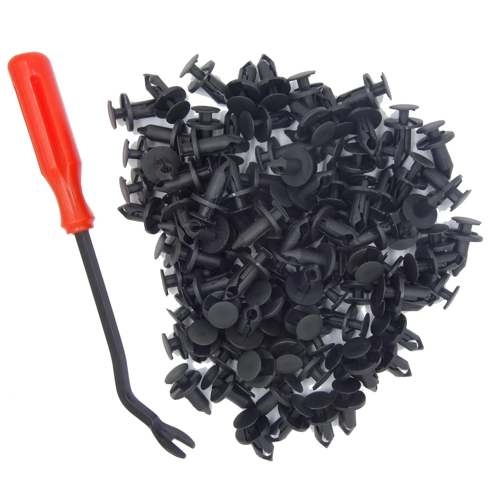 

100PCS Plastic Fender Clips Body Rivets Clips Car Door Clip Panel Audio Video Dashboard Dismantle Kits Installer Pry Tool