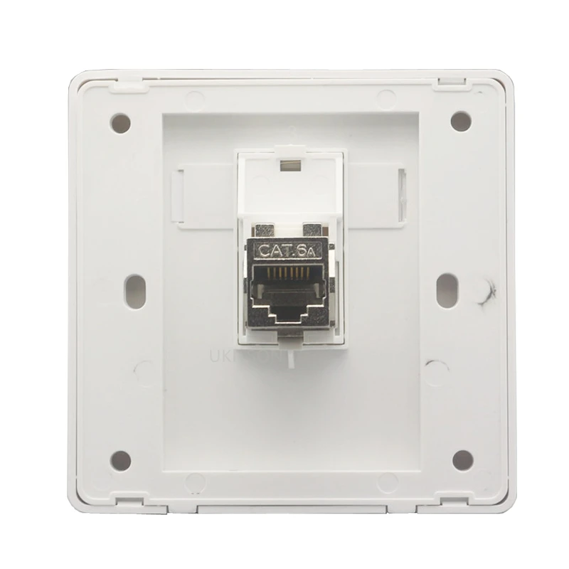 Painel de parede com escudo Keystone Jack Plug para computador Internet Faceplate, 1 porta, fêmea CAT6A, RJ45 LAN, soquete direto