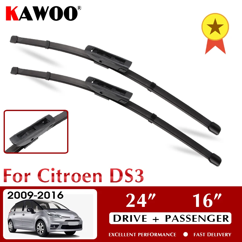 KAWOO Wiper Car Wiper Blades For Citroen DS3 2009-2016 Windshield Windscreen Front Window Accessories 24