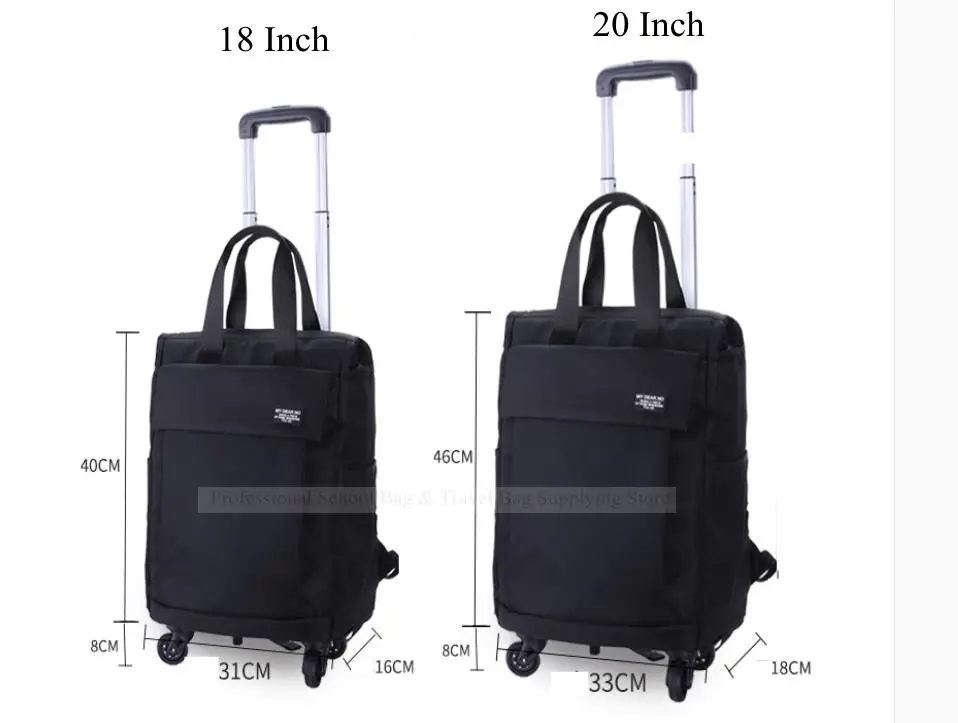 Women  Oxford Rolling Luggage Backpack bag with wheels wheeled Backpacks travel Bags on wheels Women Luggage Travel Trolley Bags