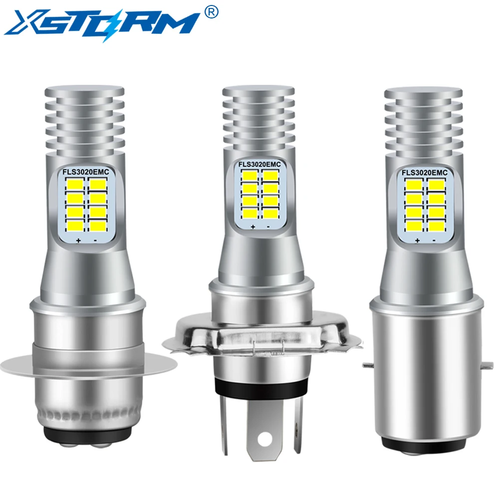 H4 LED Moto H6 BA20D P15D LED Lamp Moto Motorcycle Headlight Bulbs White 6000K Hi Lo Lamp DC AC 10V-60V