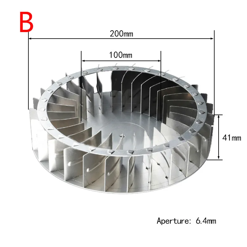 Imagem -03 - Ventilador Centrífugo das Lâminas do Motor das Palhetas Ventilador de Alumínio do Eixo Roda de Lâmina Pequena Impulsor Multivane