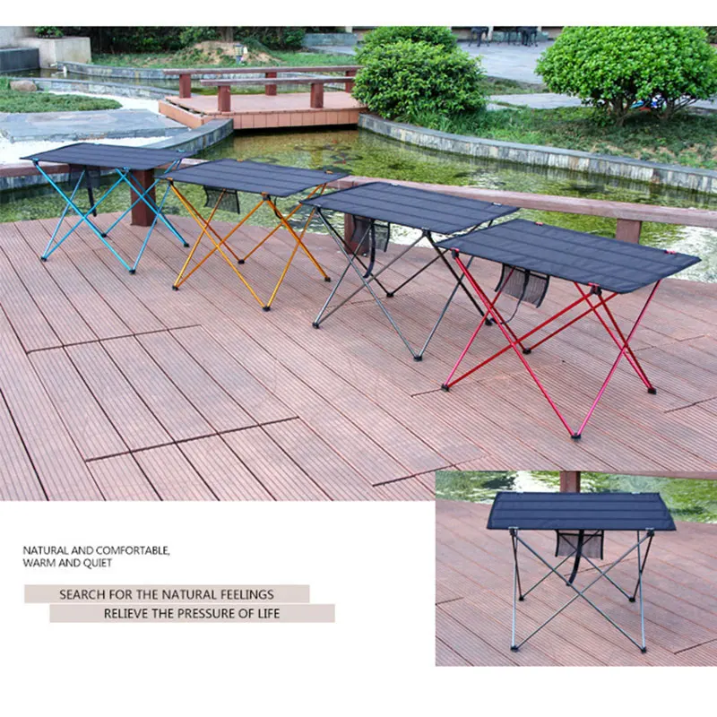 Portable Foldable Table Camping Outdoor Furniture Computer Bed Tables Picnic 6061 Aluminium Alloy Ultra Light Folding Desk oem