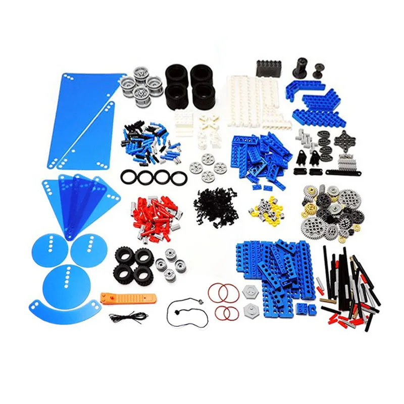 398Pcs/Bag MOC Building Blocks Technical Beams Gears Axle Wheels and Connectors Bricks Parts Kit for 9686 Simple Mechanisms Toys