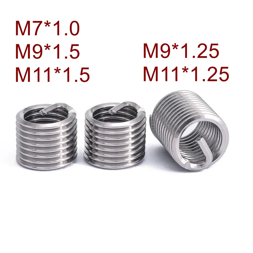 Wire Thread Insert Screw Bushing M7 M9 M11 Thread Repair DIN8140 Stainless Steel