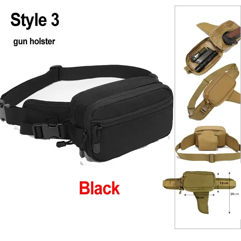 Chest Waist Gun Holster Tactical Pouch Combat Camping Hunting Shoulder Sling Bags For Men Pistol Fanny Carry Bag X261+A