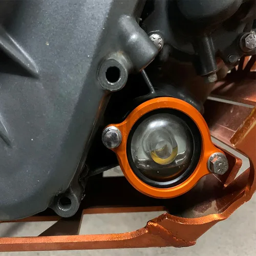 Imagen 2 del producto Tapa protectora de filtro de aceite de motor circular transparente ABS de aluminio CNC para motocicleta para KTM DUKE 250 390 2017 2018 2019 2020
