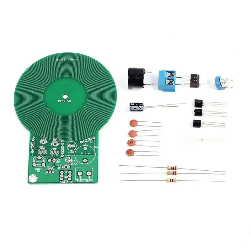 Icstation Less than 60mm Simple Metal Detector,for Assemble Kit DIY Electronic Soldering Practice,Metal Sensor Buzzer Arduino DC