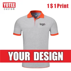 Yotee-Camisa polo de algodão bordado, manga curta, manga curta, personalização do grupo da empresa, homens e mulheres, novo, 2021