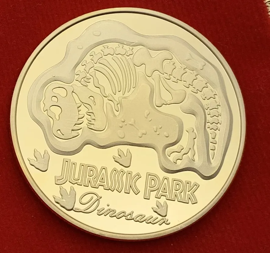 American Jurassic Park Dinosaur Gold Animal Commemorative Coin Collection Children's Birthday Christmas Tooth Fairy Gifts