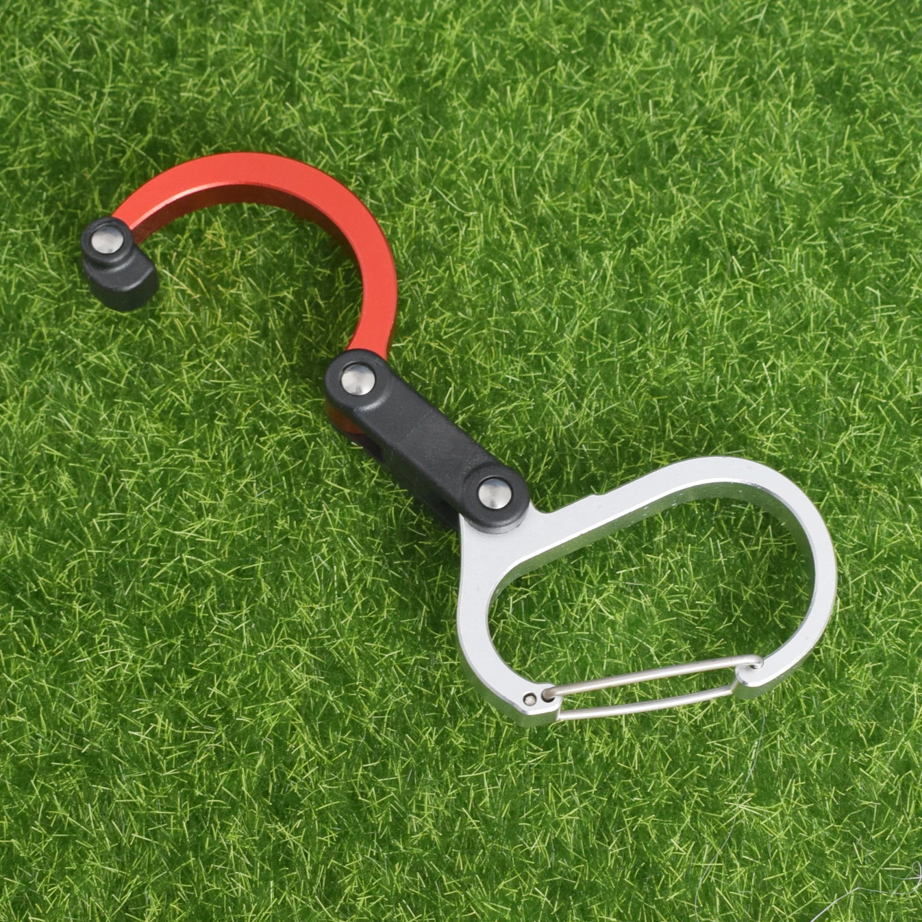 Hybrid Gear Clip - Carabiner Rotating Hook Clip Non-Locking Strong Clips for Camping Fishing Hiking Travel Backpack Out