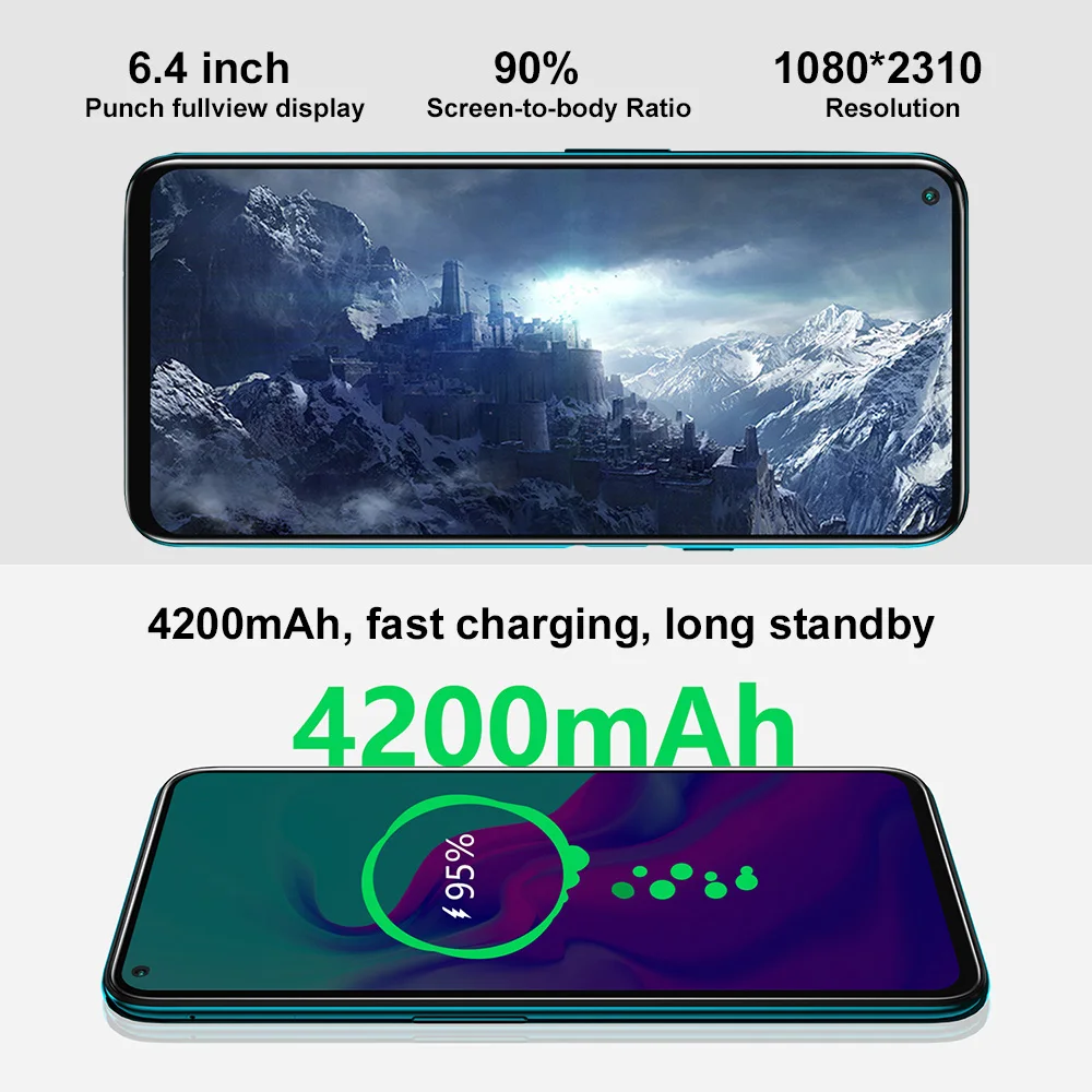 Cubot X30 Android 10 Smart Phone 6.4" Wyświetlacz 8 GB 128 GB/256 GB 48 MP Pięć kamer NFC Odcisk palca 4200 mAh Globalny smartfon 4G