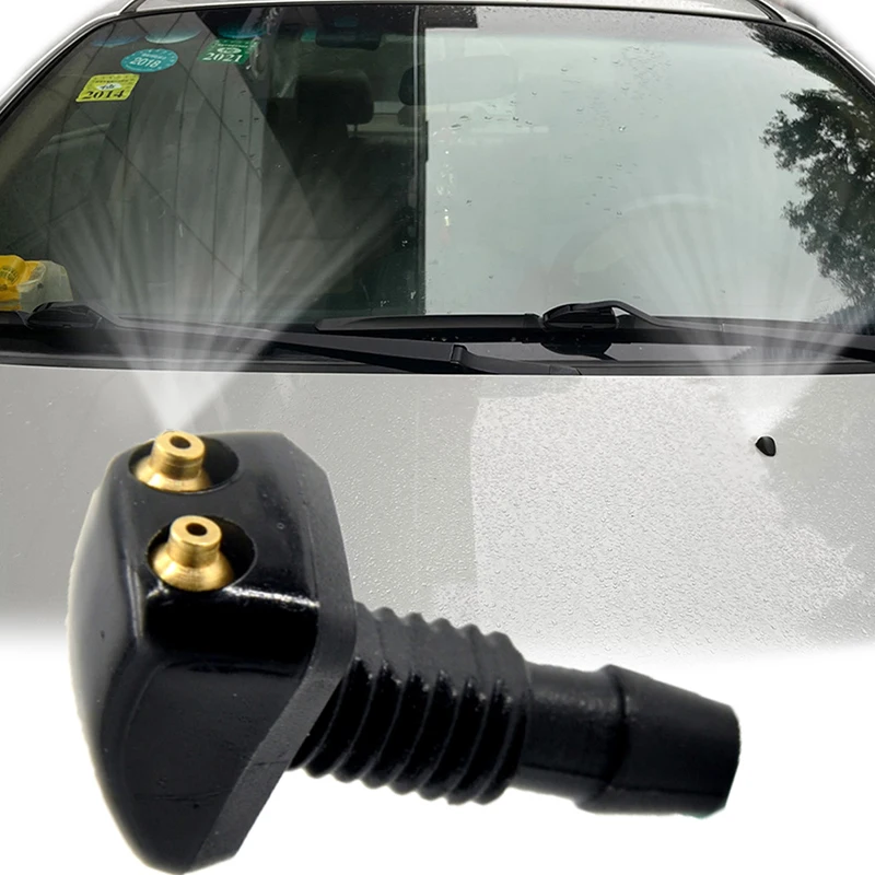 2pcs Universal Front Windshield Washer Wiper Nozzle Sprayer Water Spout Outlet