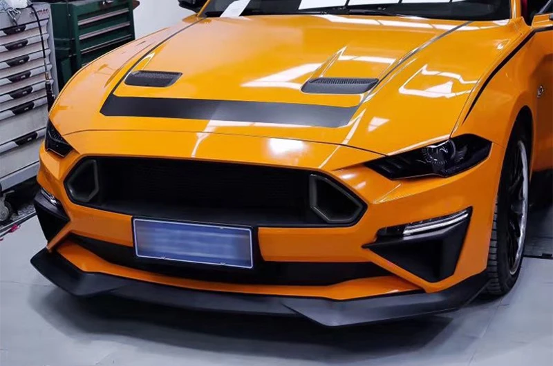 For Ford Mustang 2018-2022 Front Bonnet Engine Intake Air Vents Louvers Fog Light Winglet Protector Guard Cover Car Accessories