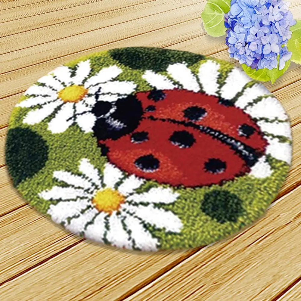 Knooppakket Klink Haak Kussen Bloem Animal Series Latch Hook Kits Diy Needlework Mat Button Cushion Animals Sofa Shape Cushions - view 5