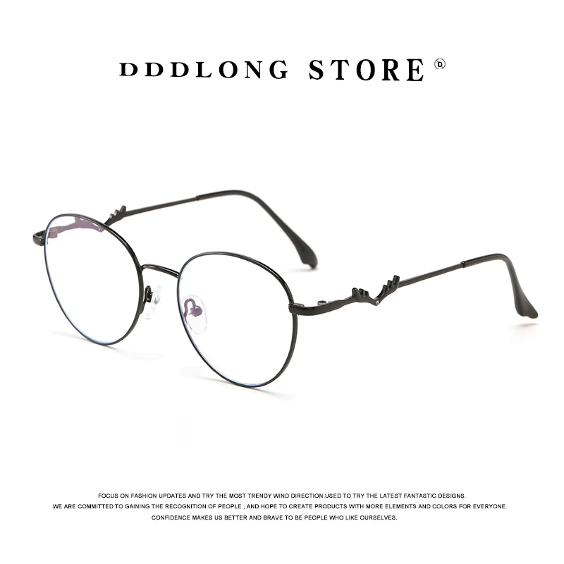 

DDDLONG Metal Round Anti Blue Light Glasses Prescription Eyeglasses Frame For Men Women Optical Eyewear D5